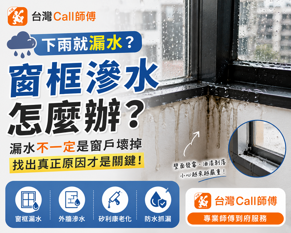 【窗框漏水怎麼辦？】5個常見原因一次看懂，漏水不一定是窗戶壞掉！